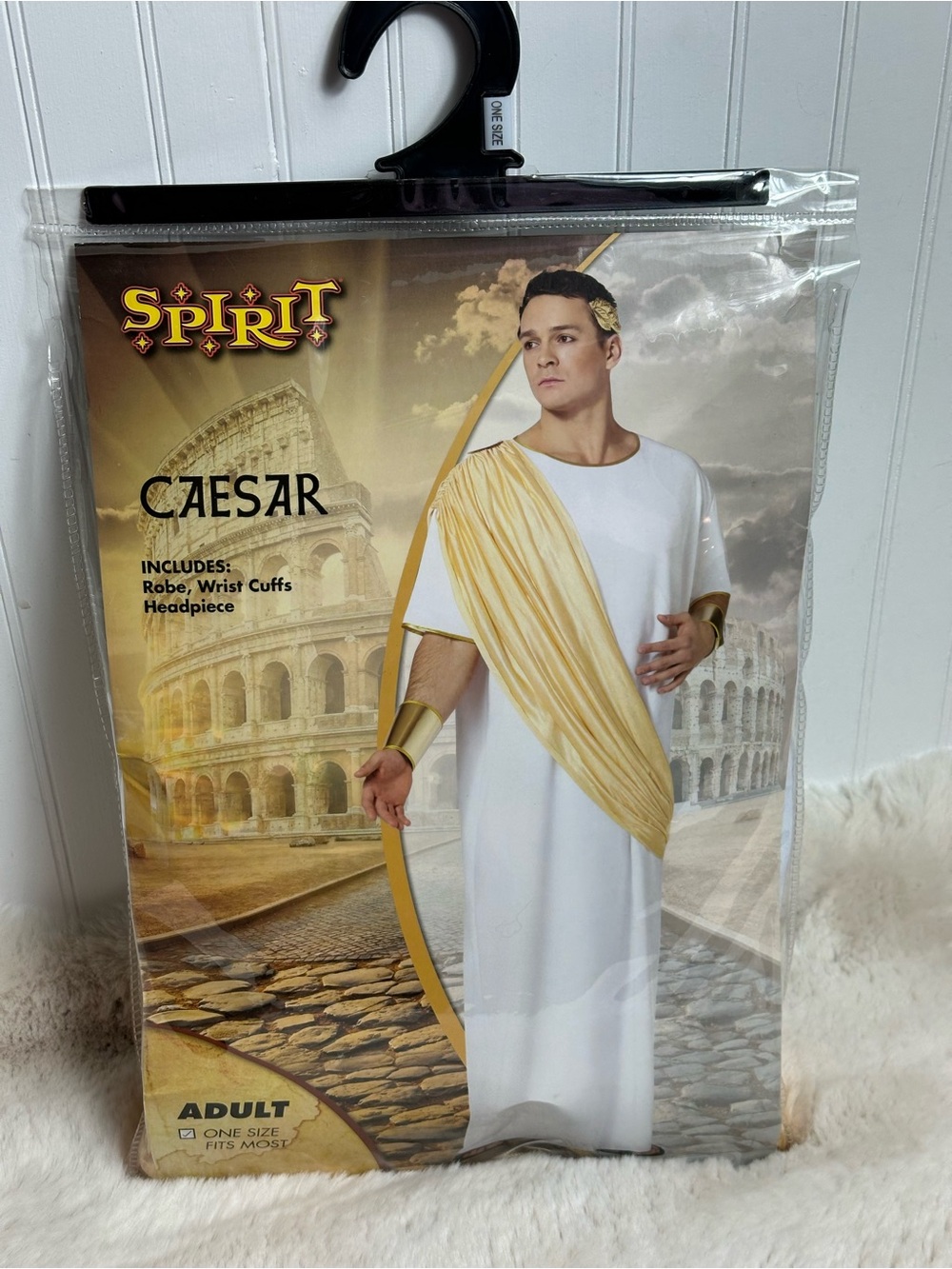Spirit  Adult Caesar Costume - White and Gold Roman Toga